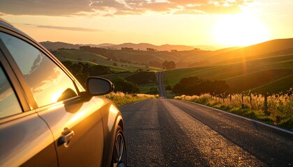 Scenic road trip at sunset (1)