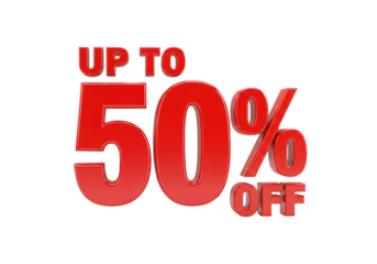 Up to 50 off sale promotion isolated on transparent background for advertising