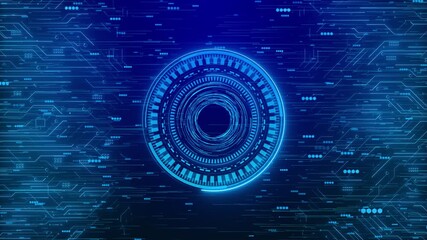 Rotating circular HUD circuit interface digital elements, futuristic depth for high-tech UI, sci-fi overlays, data processing, cybersecurity visuals, tech presentations, modern network interfaces. - Powered by Adobe