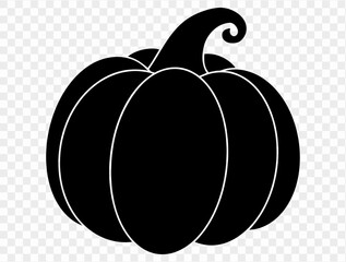 Curved pumpkin silhouette spooky halloween autumn isolated decoration Vector.
