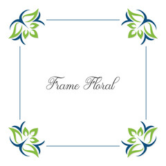 Elegant Decorative Floral Flower Square Frame Border Design Illustration