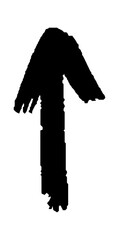 Grunge arrow. Abstract brush paint symbol. Vector ink element