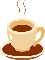 Hot coffee cup flat design clipart perfect for beverage graphic design