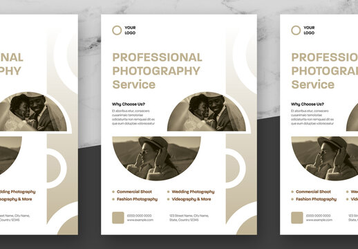 Beige And Black Photography Flyer