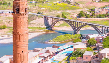 Panorama of the city of Hasankeyf in eastern Turkey - Tigris river (The historical city of Hasankeyf is currently under the ILISU DAM)