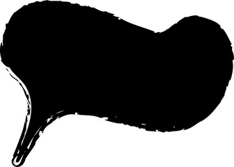 Speech bubble drawn with brush and paint, chat, message