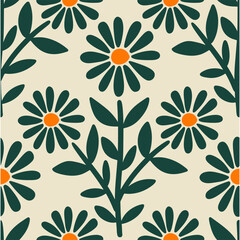 floral illustration border seamless pattern decoration poster