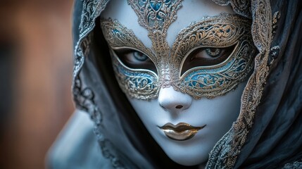 Close-up masked woman