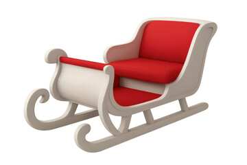 Santa claus christmas sleigh with red cushions