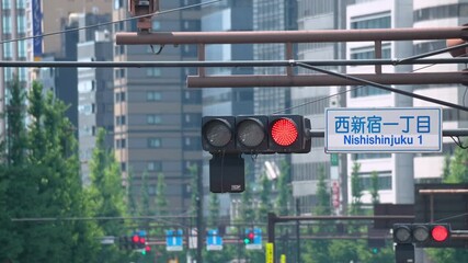 [Weather Phenomena] The Footage where the extreme heat causes the air to shimmer and distort the view. The traffic light changes from red to green.