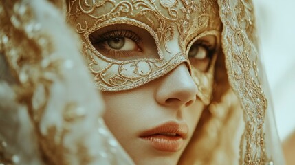 Close-up of a masked woman