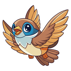 flying sparrow bird Artwork