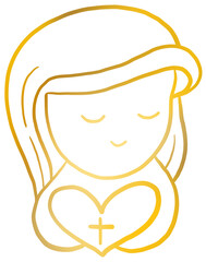 Gold line Mother Mary