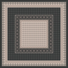 Elegant Geometric Floral Border Pattern Scarf Design