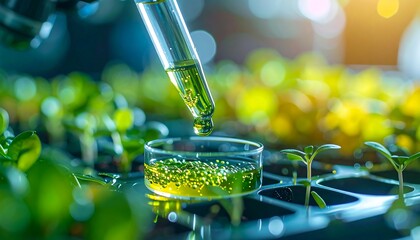 Scientific analysis of plant growth using liquid solution