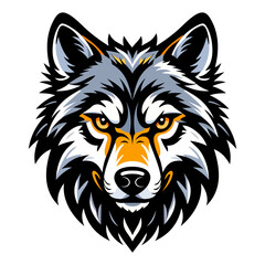 Fierce Wolf Head Vector Illustration for Logos and Apparel
