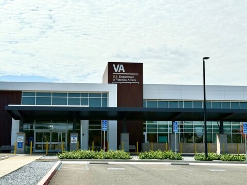 Redding, CA - USA - September 20, 2025 - Exterior of the U.S. Department of Veteransn Affairs Outpatient Clinic