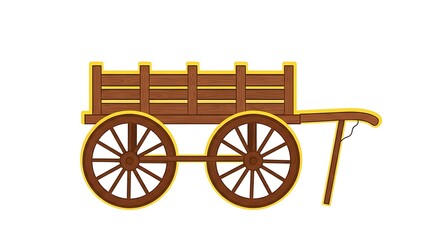 Fototapeta premium Classic wooden wagon invites you to explore historical tales and rural adventures, perfect for illustrating farm life or transportation history with charm and detail