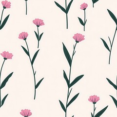 Seamless Botanical Pattern Featuring Sweet William  