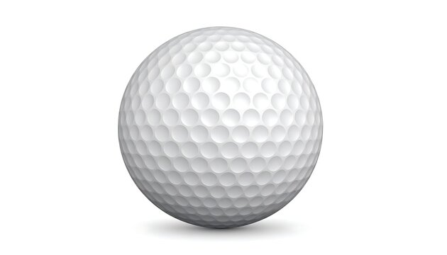 A pristine white golf ball, dimpled surface, isolated on white background - Powered by Adobe