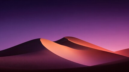 Serene Desert Landscape at Dusk with Colorful Sky and Sand Dunes