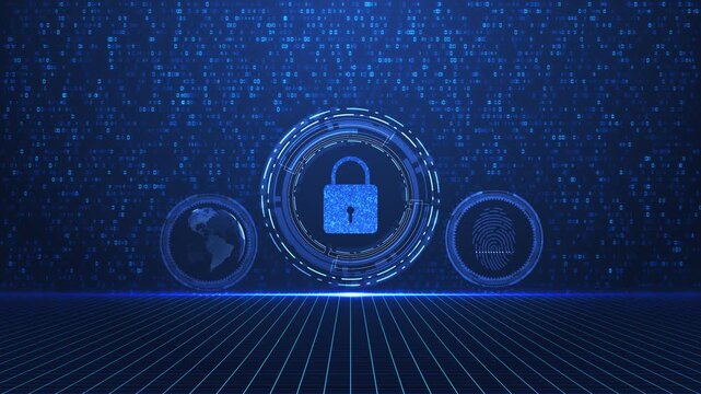 Shield Cyber Security Icon Around on black background use for security, Find solution, hacking protection security technology. Cybersecurity protection of internet connected systems from cyberthreats