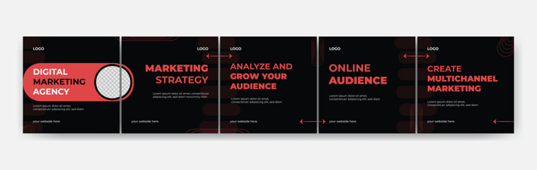 Instagram Carousel Post Business Templates, Editable Microblog Carousel Template for Social Media, Professional Instagram Posts Layout, Modern Business Marketing Carousel Design