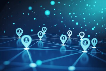 Location network connection social media digital marketing