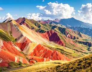 Vibrant Mountain Ranges of Multicolored Hues