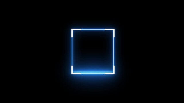 lowing laser scanning icon with minimal line animation. Scanning icon animation with minimal lines and glowing square scanning concept.