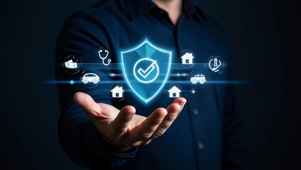 Analyzing Key Performance Indicators, Businessman using virtual screen to analyze key performance indicators KPI with various graphs and charts, showcasing data analysis and performance tracking