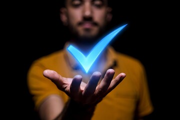 Analyzing Key Performance Indicators, Businessman using virtual screen to analyze key performance indicators KPI with various graphs and charts, showcasing data analysis and performance tracking