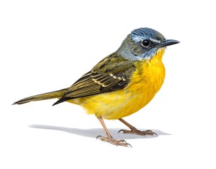 Vibrant Yellow Bird Against A Pure White Background