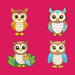Fototapeta premium cute cartoon owl