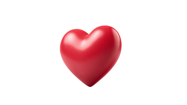 red heart on white isolated on transparent background