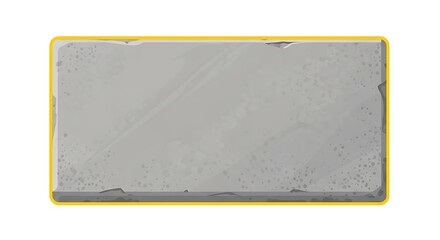 Rustic stone texture frame with subtle grunge details and bright yellow border perfect for gaming overlays or vintage design elements