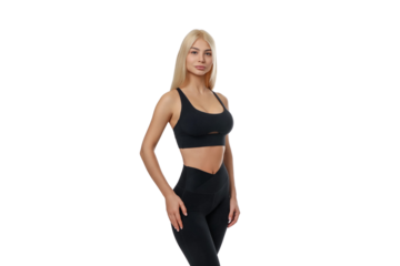 Yoga practitioner shows focus and grace, isolated, PNG