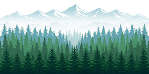 Misty Pine Forest with Mountain Silhouette
Tranquil Evergreen Landscape in Layers of Fog