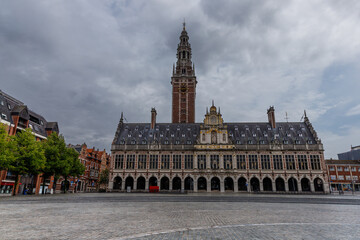 Obraz premium View of the old library in Leuven, Belgium