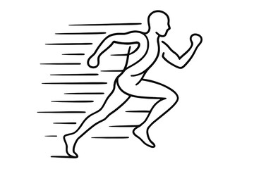 Running Athlete &ndash; Dynamic Continuous Line Vector