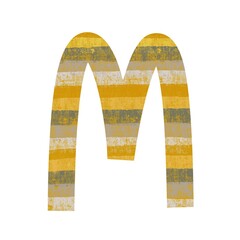 Modern M character styled with layered brush detail and honey-tone depth, ideal for luxury branding, editorial titles, logo monograms, and decorative typography artwork.