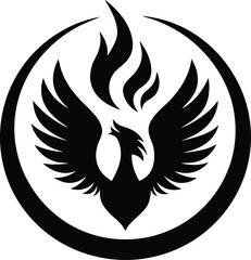 Fototapeta premium Eagle tattoo vector design with wings and tribal style silhouette