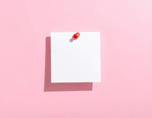Blank White Note Pad on Pink Background