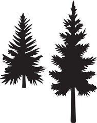 Fototapeta premium Stylized conifer tree borders for nature landscape decoration design