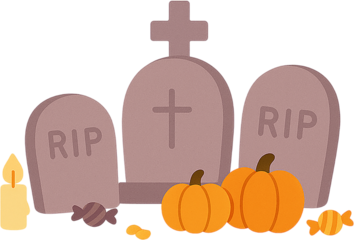 할로윈 파티 요소 묘지 호박 마녀 물약 박쥐 솥 빗자루 모자