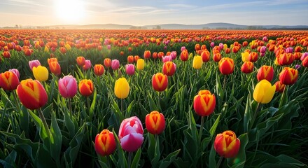 field of tulips