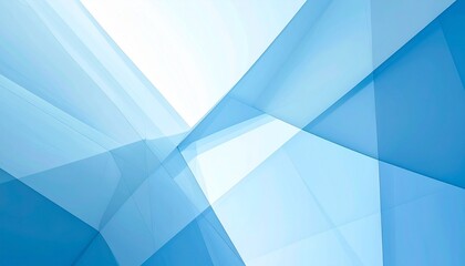 Abstract blue-white gradient with layered translucent polygons and angular motion, evoking depth, clarity, and digital elegance.