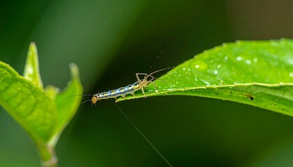 Fototapeta premium Small caterpillar on a leaf