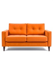 Fototapeta premium Orange couch isolated on white