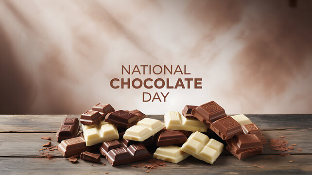 Assorted chocolate bars displayed on a wooden surface for National Chocolate Day